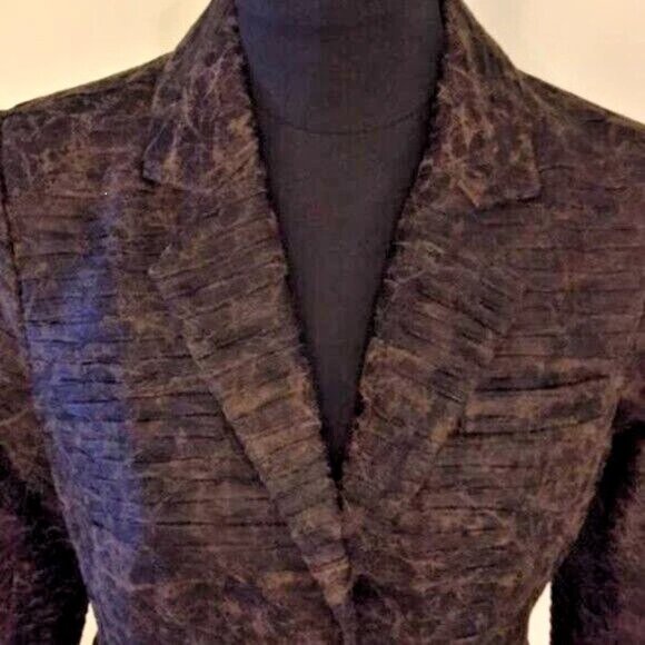 CHI by Falchi Brown & Black Texture Blazer Jacket ( MEDIUM ) NWT Retail $109.00 - Picture 2 of 5